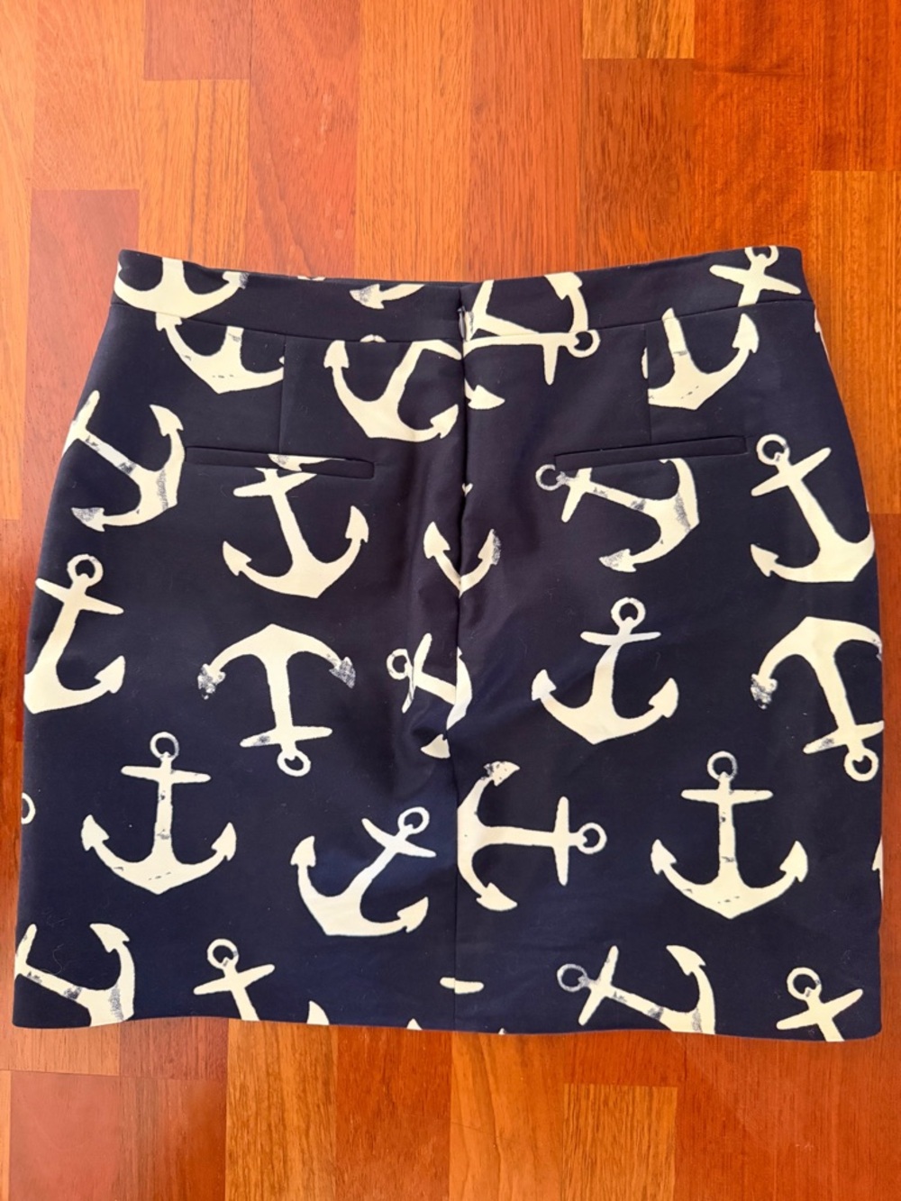 J. Crew Navy Mini Skirt with White Anchor Motif - Picture 2 of 5